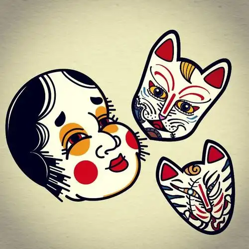 线稿多福纹身图案大全