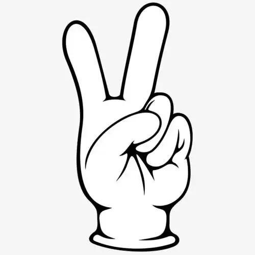 欧耶赞美手势黑白