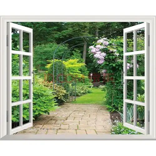 假窗户风景画 3d仿真立体假窗户墙贴纸客厅创意装饰墙贴画卧室海边