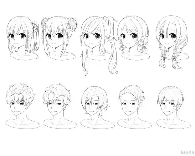 发型绘制练习—人物发型入门基础训练