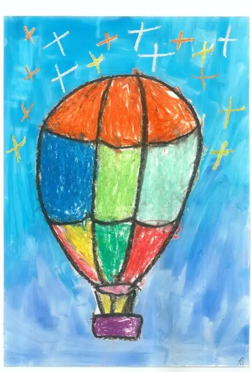 油水分离画--热气球