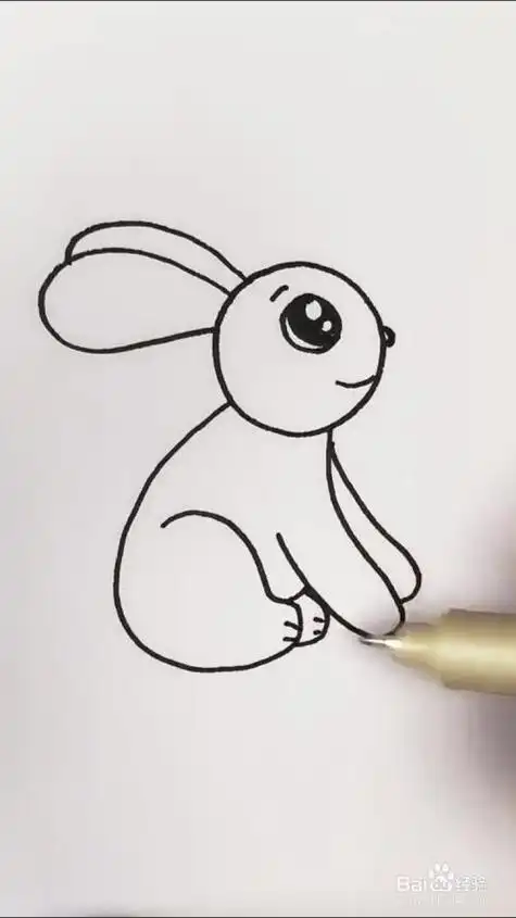 小白兔子的简笔画法