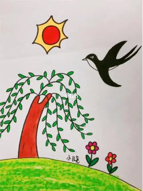 春天美好家园简笔画