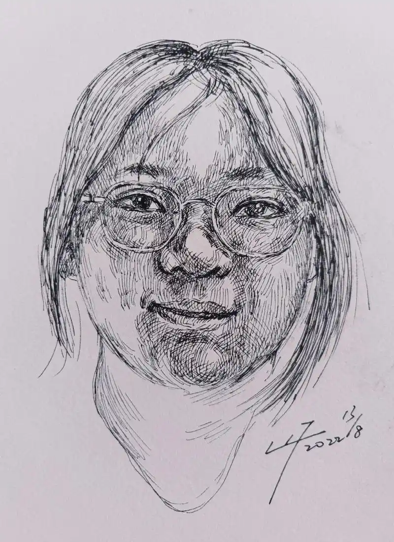 《钢笔画习作》#钢笔速写#钢笔画  #人物肖像 #想画就画  - 抖音