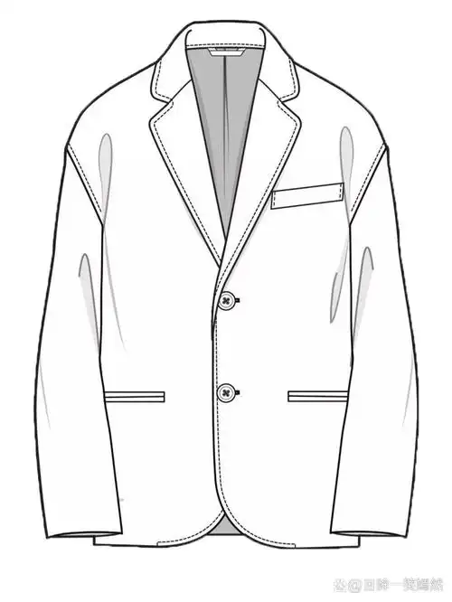 06服装设计款式图|西服款式图|可临摹练习 94对于通常对称的西装