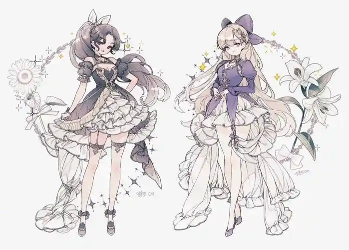 太萝莉了动漫少女华丽礼服服饰设计素材分享