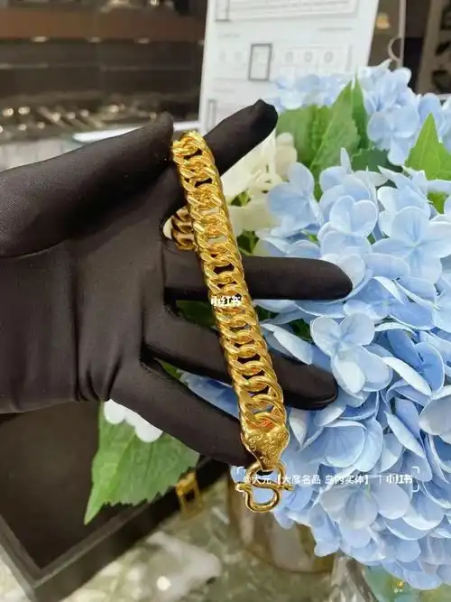 重工男士古巴链黄金手链