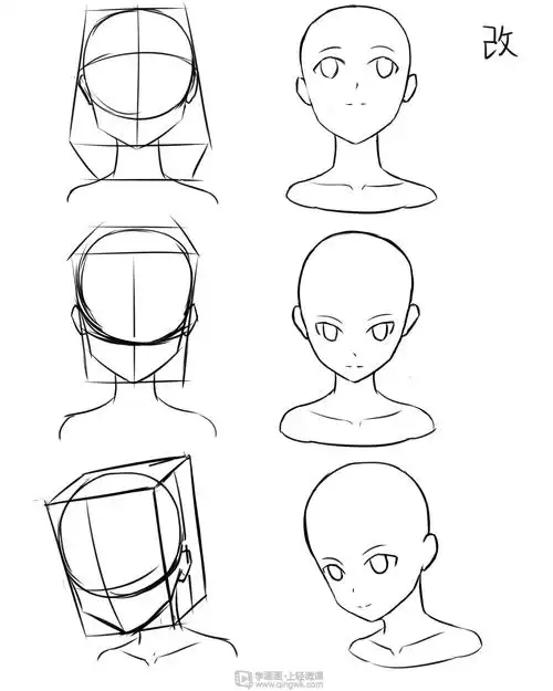 作业:动漫人物头部仰视,俯视的画法训练 - rh-28-192小韭菜 - 轻微课