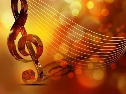 音乐主题海报演唱会经典音乐背景-艺术演唱会海报与高音谱号照片