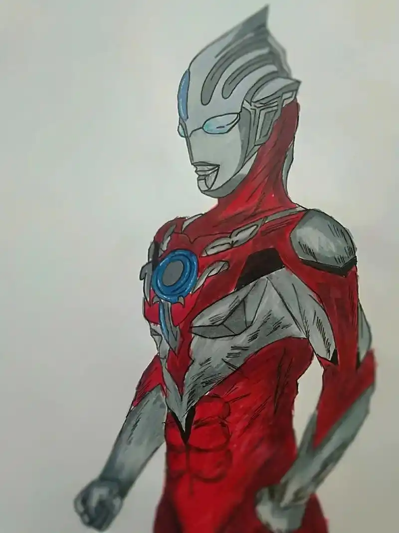 欧布奥特曼原生之初 #绘画过程 #光之 - 抖音