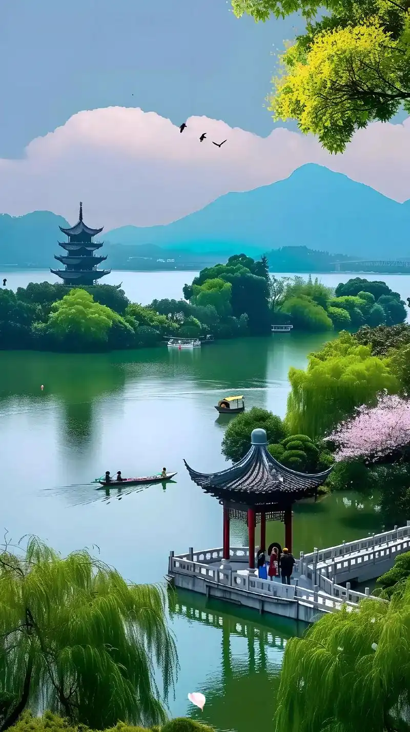 西湖是江南名胜之地,素有"人间天堂"之称.西湖以其独特的自然 - 抖音