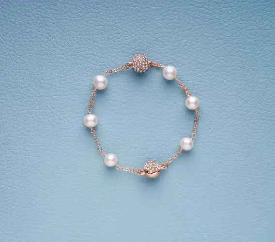 超好看实惠百搭的水晶磁扣珍珠手链太爱了