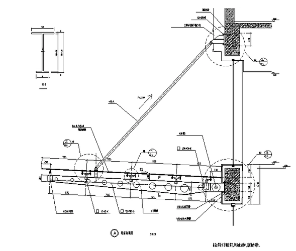 某酒店点式玻璃雨棚施工图cad