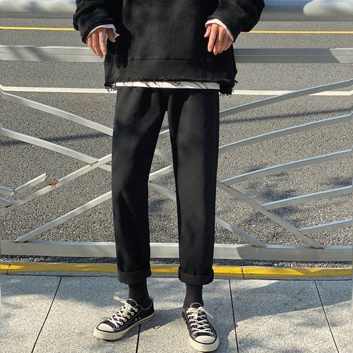 搭配靴子马丁靴高帮鞋的裤子配马丁鞋的春季男式牛仔裤很仙的配卫衣