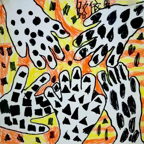 儿童线描装饰——《小手》