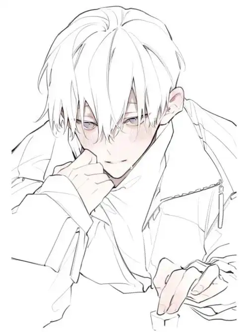 帅哥线稿来啦!简单几笔就画在了我的心巴上