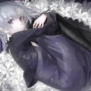 蜷缩着的可爱女孩子插画壁纸