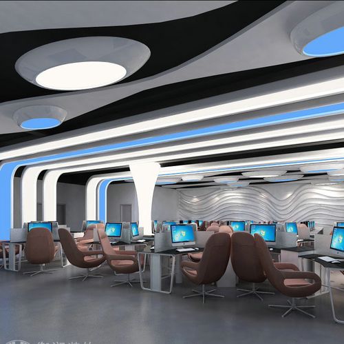 时尚现代主题网咖网吧网络会所设计室内3d效果图实景图装修图片