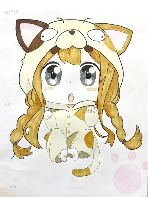 q版动漫绘画过程图