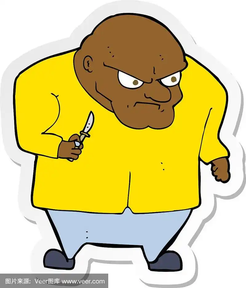 一个卡通坏人的贴纸