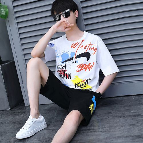 13青少年男装帅气12-15岁初中学生14男孩短袖t恤套装16大童夏装潮