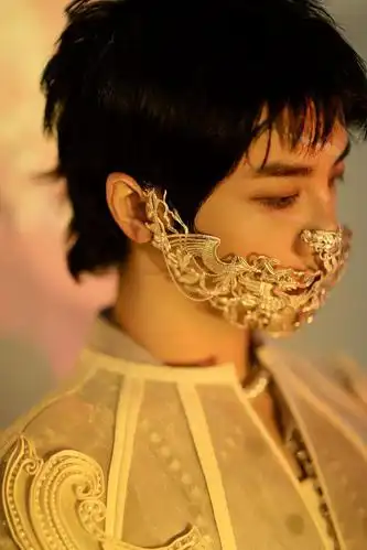 华晨宇跨年戴银色异兽面罩个性十足 侧卧拍写真美如雕塑