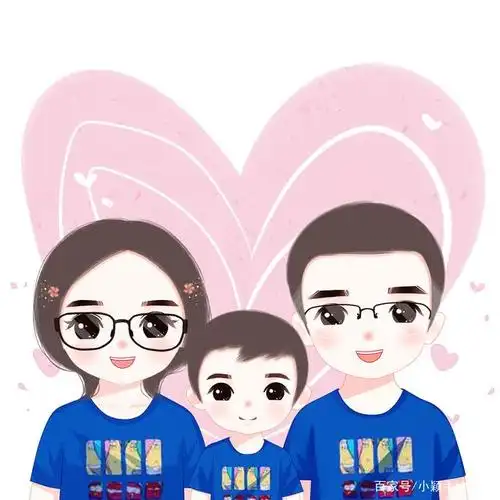 头像设计,一家三口,四口全家福照片头像,简单又好看