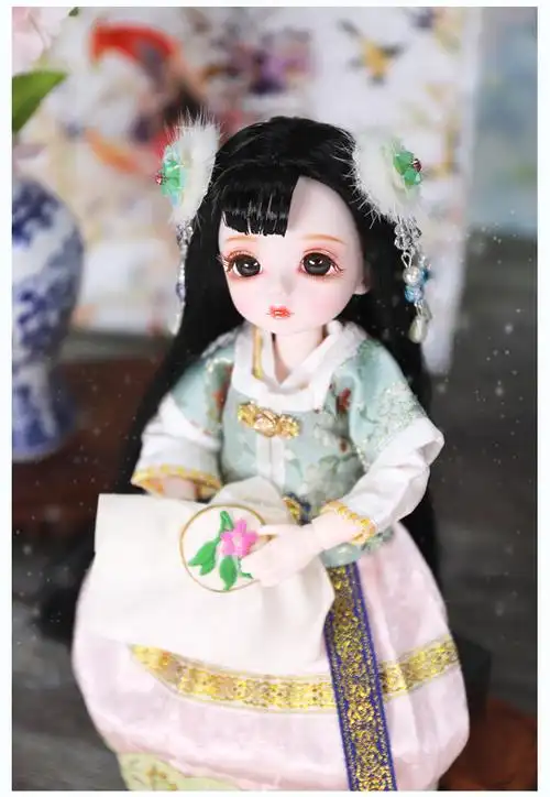 德必胜娃娃小天使娃娃28cm女娃古风古装娃娃bjd仿真玩具sd改妆娃