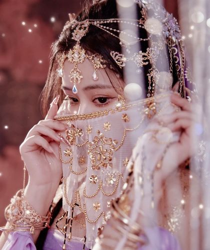 汉服古风遮面面纱流苏挂耳古装遮脸饰品全套步摇超仙头饰发饰 原价60