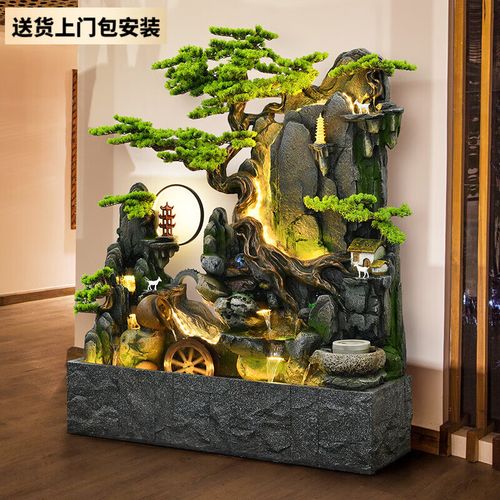 落地循环水招财风水轮假山装饰开业景观 山水清音【长170宽46高191】
