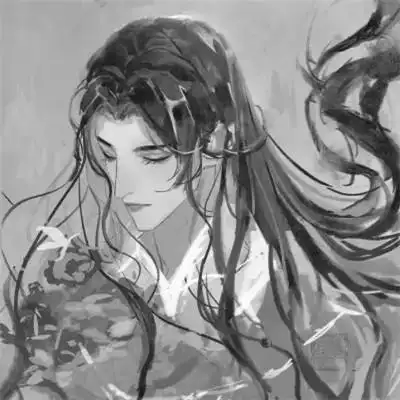 漫画古风男生头像黑白高清图片