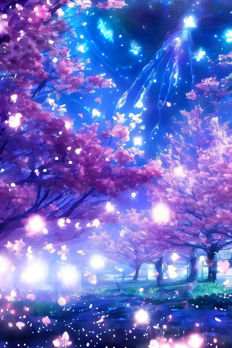 二次元的梦幻樱花#樱花 #梦幻 #花海 #治愈系风景 #ai - 抖音