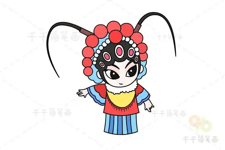 戏曲人物花旦简笔画图片