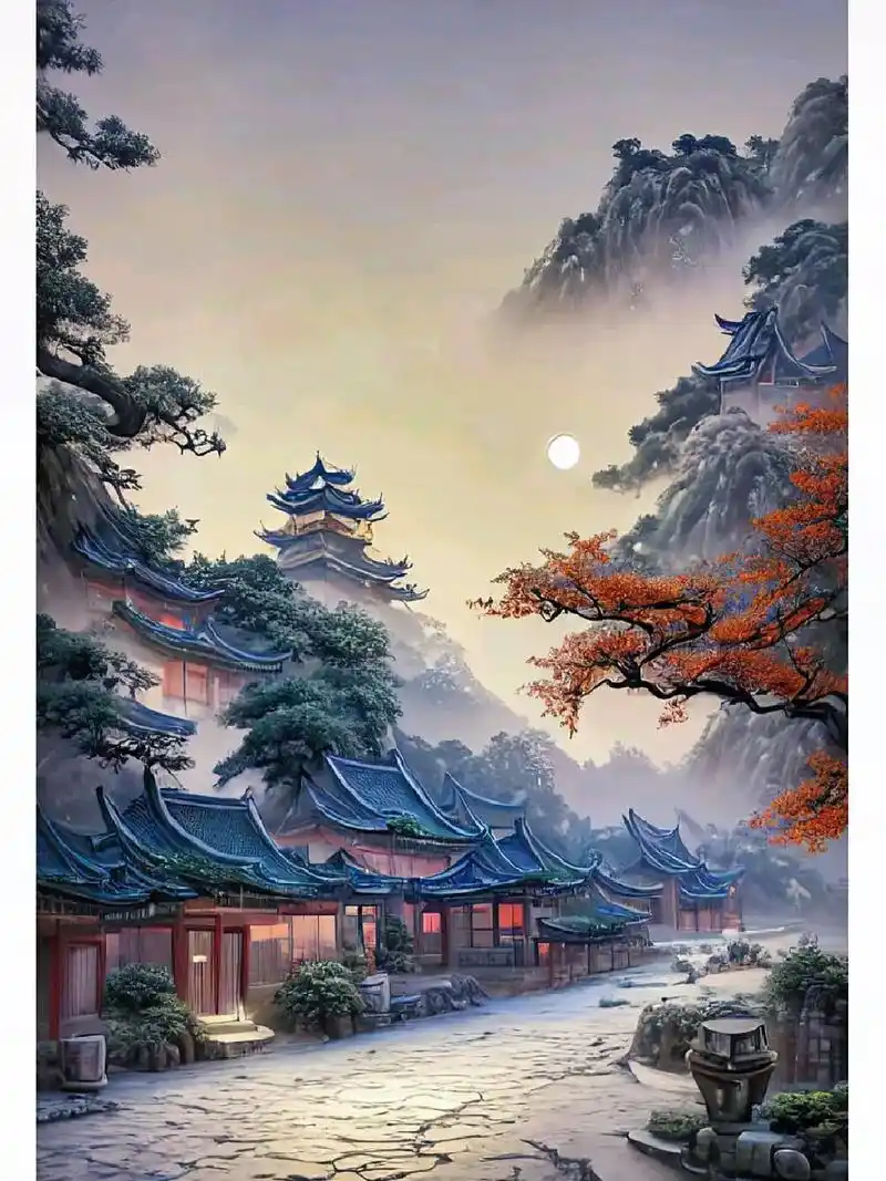 此景只应天上有.#古风壁纸无水印 #山水如画 #琼楼玉宇 - 抖音