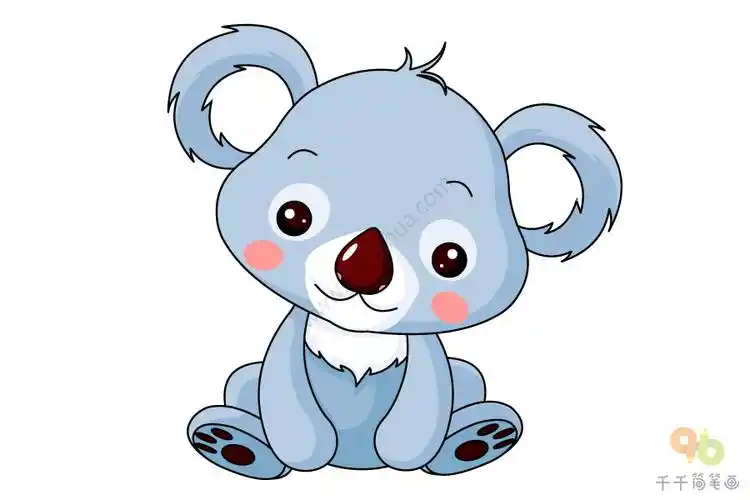 呆萌可爱的考拉简笔画