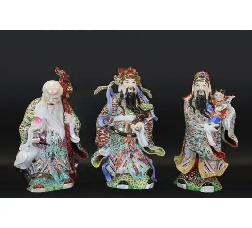 香港永德粉彩福禄寿三星