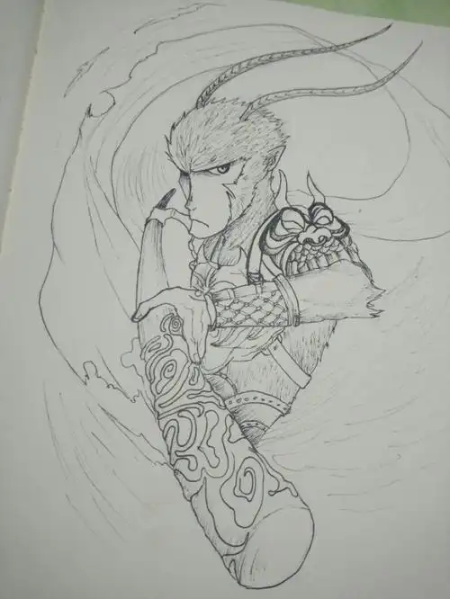 霸气冷酷的孙悟空图片 简单画帅气齐天大圣,求一张简单好画的齐天大圣