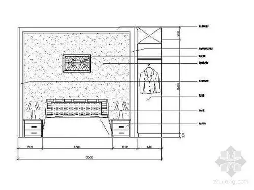 床头墙面立面图块38