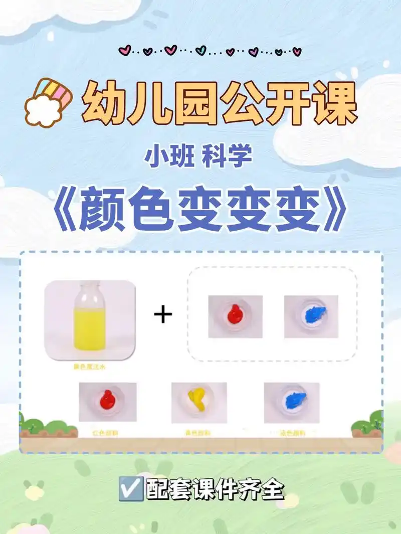 96小班科学《颜色变变变》幼儿园公开课.96课件ppt 教案 - 抖音