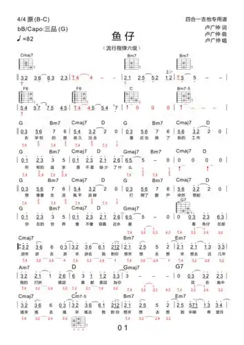 鱼仔新四合一吉他谱