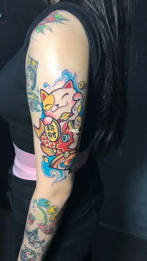 深圳纹身  #纹身也清新  #工作花絮  #招财猫