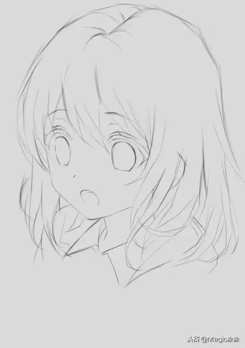 怎么画短发女孩,超详细步骤教你画一幅短发可爱型动漫女孩 喜欢铅笔风