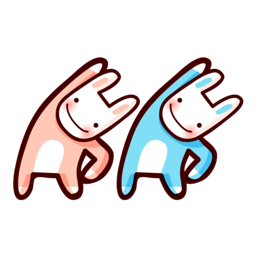 可爱的卡通小兔做运动图片