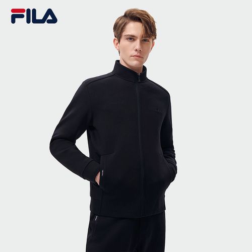 fila斐乐官方男子针织长袖外套2023新款立领运动茄克
