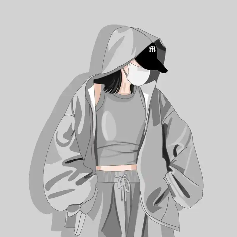 女生不露脸头像|韩系女生穿搭插画 9315做头像,礼貌拿图 0569