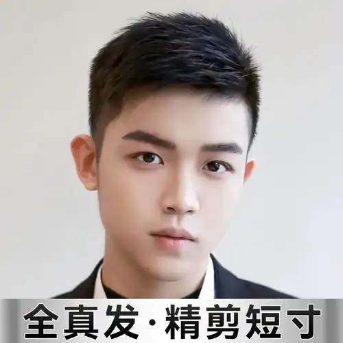 短发中年男士真发头套中老年爸爸帅气逼真轻薄发型真人发丝已售10020