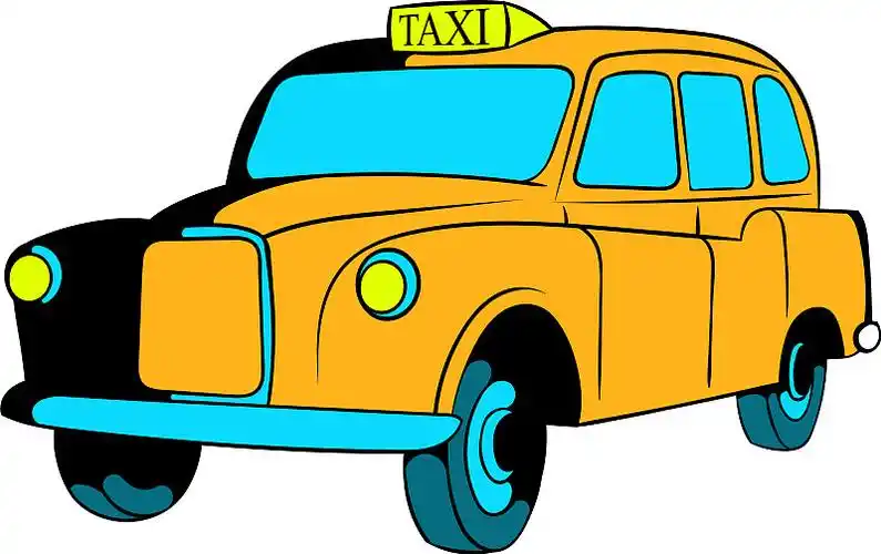 黄色出租车图标卡通图片