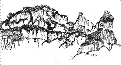 三元堂画室太行山风景速写素描写生作品集2