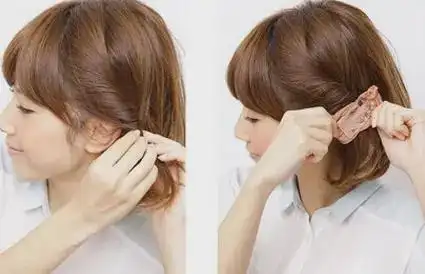 短发怎么扎好看图解:短发怎么扎简单好看,这款短发扎发绝对够简单哦