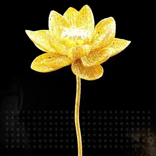 供佛荷花金色莲花仿真花束假花睡莲佛台佛堂仿真花